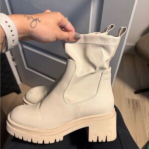 Elegant Cream Ankle Booties
